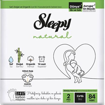 SLEEPY NATURAL COUCHES BEBES AU BAMBO HYPOALLERGÉNIQUES DOUBLE JUMBO MINI 3-6KG T2 B84