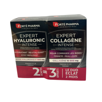 Forte Pharma Pack Expert Hyaluronique Intense Duo Eclat 2 Boite 300G Hyaluronique + 1 Boit Collagène 1000Mg