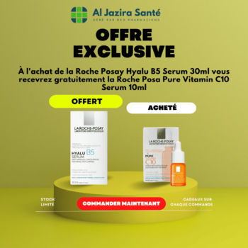 la Roche Posay Hyalu B5 Serum 30ml vous recevrez gratuitement la Roche Posa Pure Vitamin C10 Serum 10ml